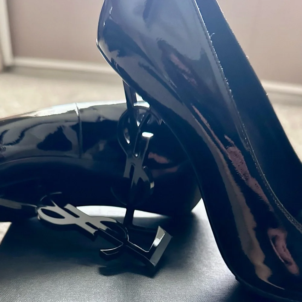 BNIB Authentic Saint Laurent YSL Opyum 110 Patent Leather Pumps Nero Black 41 - Picture 6 of 14